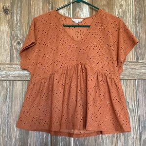 Flowy rustic orange top nwt